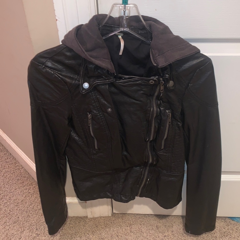 Free People leather jacket (Size 6)